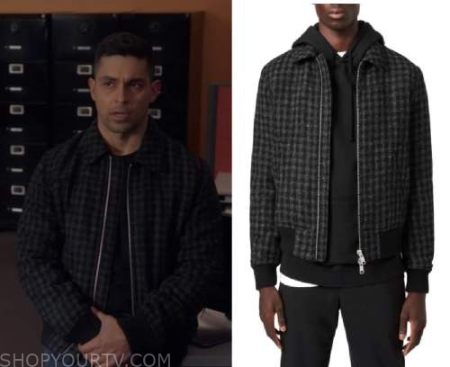 NCIS: Season 18 Episode 8 Torres' Check Wool Bomber Jacket | Shop Your TV