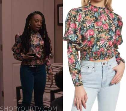 Delilah: Season 1 Episode 7 Harper's Floral Puffed Sleeve Top | Shop ...