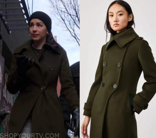 Law and Order SVU: Season 22 Episode 11 Kat's Olive Green Wool Coat ...