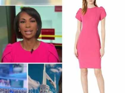 Outnumbered: May 2021 Harris Faulkner's Hot Pink Puff Sleeve Sheath ...