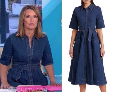 The Today Show: May 2021 Savannah Guthrie's Denim Midi Shirt Dress ...