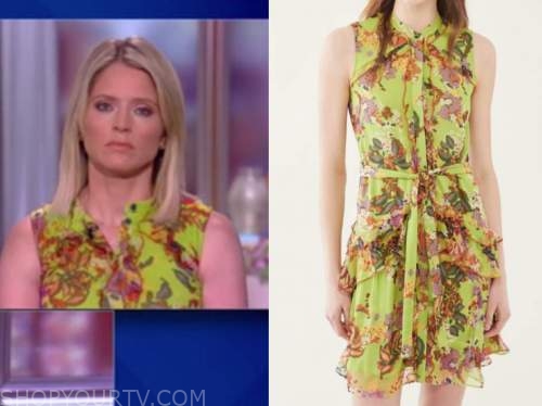 The View: May 2021 Sara Haines's Lime Green Floral Printed Dress ...