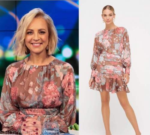 The Project: May 2021 Carrie's Brown & Pink Floral Dress | Shop Your TV