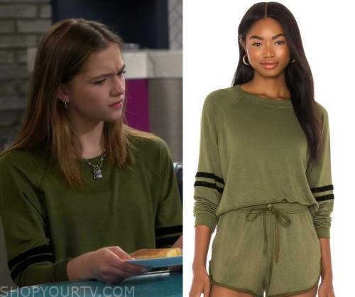 Side Hustle: Season 1 Episode 18 Presley's Varsity Olive Top | Shop Your TV