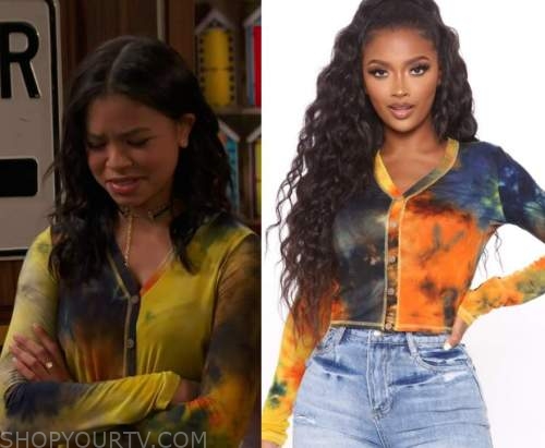 WornOnTV: Nia's rainbow tie dye tee on Ravens Home, Navia Robinson