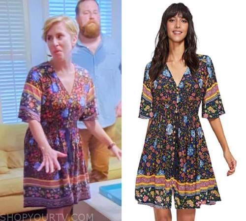 Home Town: Season 5 Episode 1 Erin's White Floral Print Wrap Dress ...