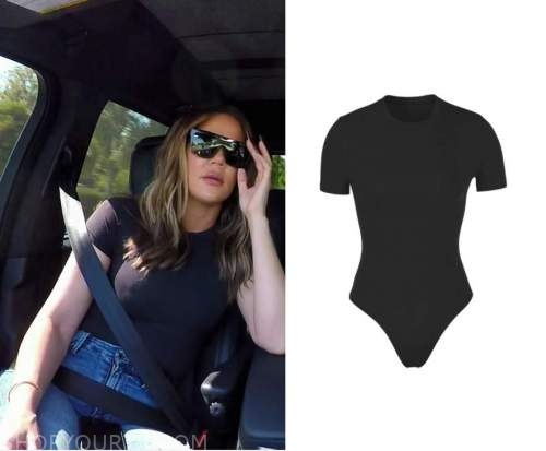 WornOnTV: Khloe's black bodysuit on The Kardashians