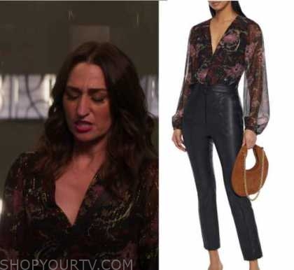 Girls5eva: Season 1 Episode 1 Dawn's Printed Metallic Blouse | Fashion ...