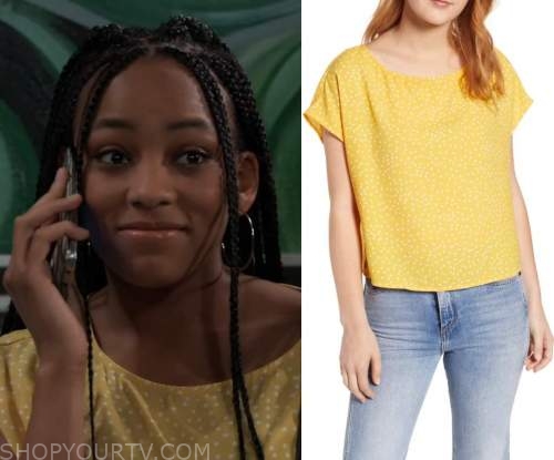 General Hospital: May 2021 Trina's Yellow Polka Dot Top | Shop Your TV