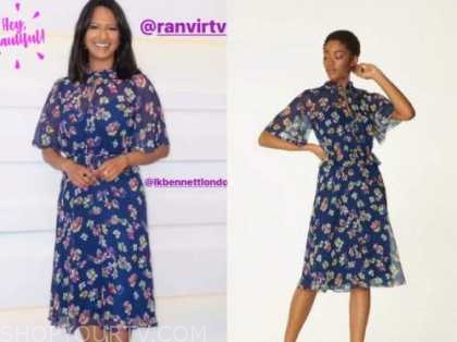 Good Morning Britain: June 2021 Ranvir Singh's Navy Blue Floral Dress ...