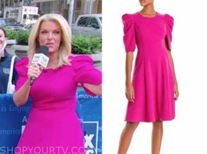 Fox and Friends: June 2021 Janice Dean's Hot Pink Puff Sleeve Flare ...