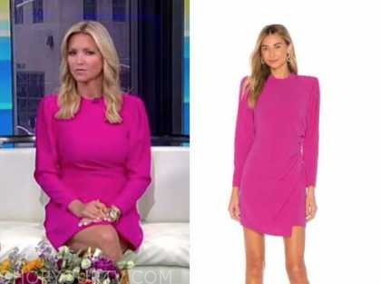 Fox and Friends: June 2021 Ainsley Earhardt's Hot Pink Mock Neck Dress ...