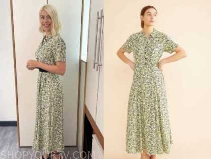 This Morning: June 2021 Holly Willoughby's Green Printed Midi