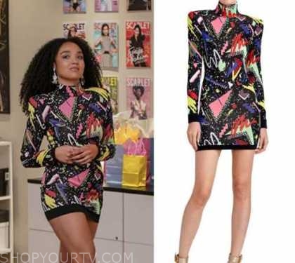 The Bold Type: Season 5 Episode 4 Kat's High Neck Printed Dress | Shop ...