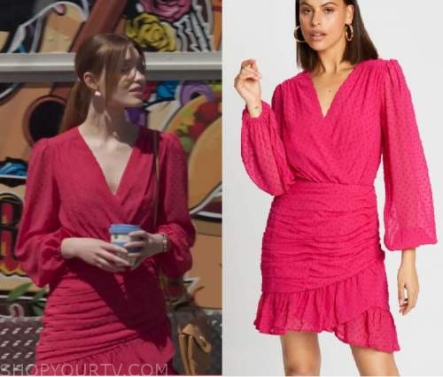 Home and Away: June 2021 Chloe's Pink Dot Wrap Dress | Shop Your TV