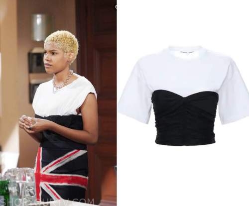 Bold and the Beautiful: June 2021 Paris' Black & White Corset T Shirt ...