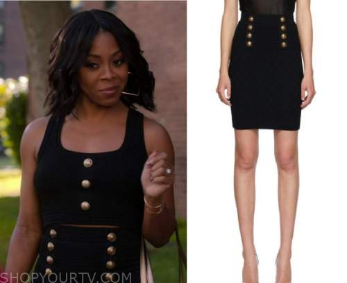 Run the World: Season 1 Episode 2 Renee's Studded Metallic Black