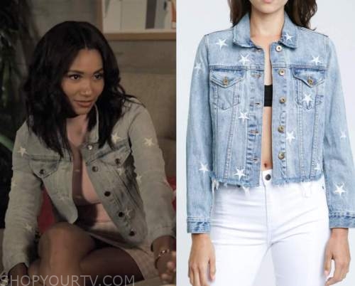 All American: Season 3 Episode 16 Layla's Star Print Denim Jacket ...