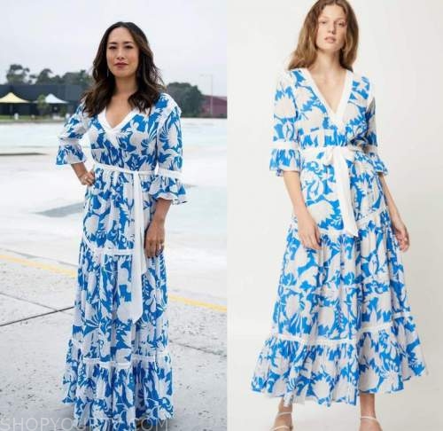 Masterchef AU: Season 13 Melissa's White & Blue Print Dress | Shop Your TV