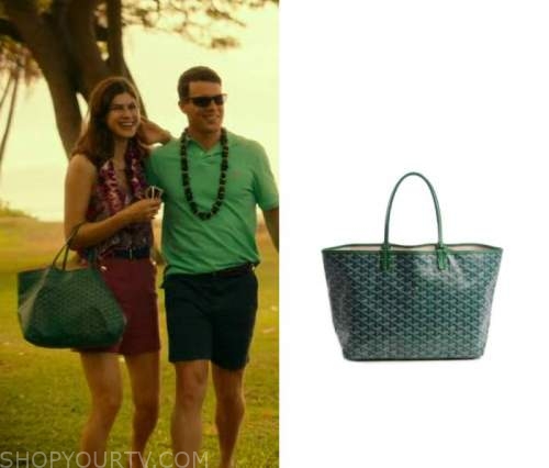 The White Lotus Season 1 Episode 1 Rachels Green Printed Bag Fashion, Clothes, Outfits and Wardrobe on Shop Your TV pic