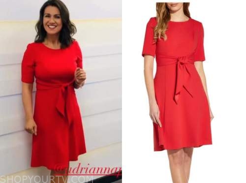 Good Morning Britain: July 2021 Susanna Reid's Red Tie Waist Dress ...