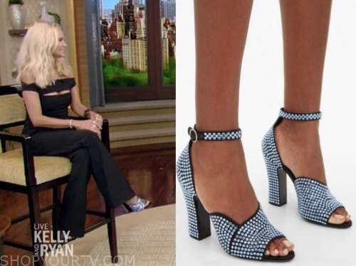 Live With Kelly And Ryan July 2021 Kristin Chenoweth S Blue Glitter Sandals Shop Your Tv