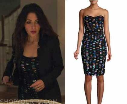 Sex/Life: Season 1 Episode 6 Billie's Black & Multi Color Sequin Dot ...