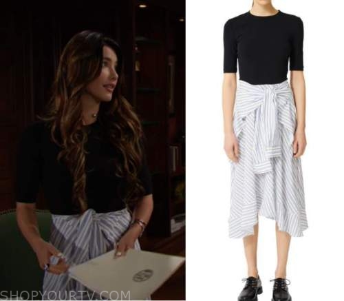 Bold and the Beautiful: July 2021 Steffy's White & Striped Skirt ...