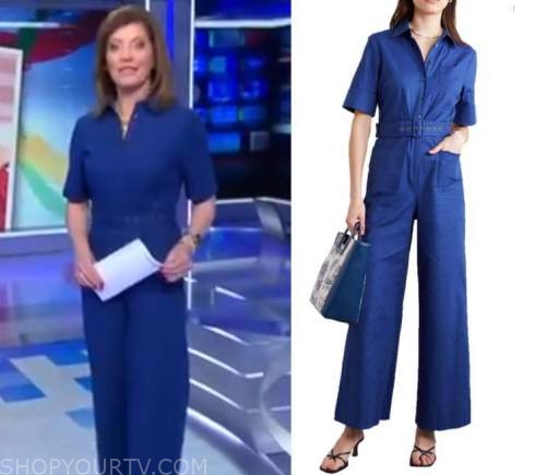 CBS Evening News: August 2021 Norah's Blue Short Sleeve Jumpsuit | Shop ...