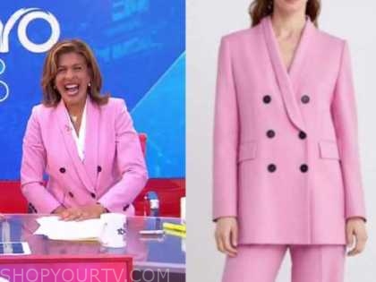 The Today Show: August 2021 Hoda Kotb's Pink Double Breasted Blazer ...