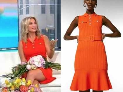 Fox and Friends: August 2021 Ashley Strohmier's Orange Knit Dress