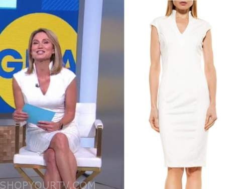 Good Morning America: August 2021 Amy Robach's White Sheath Dress ...