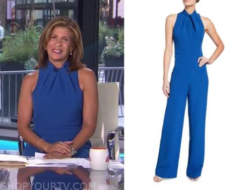 The Today Show: August 2021 Hoda Kotb's Blue Mock Neck Jumpsuit | Shop ...