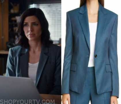 Private Eyes: Season 5 Episode 7 Angie's Teal Blue Blazer | Shop Your TV