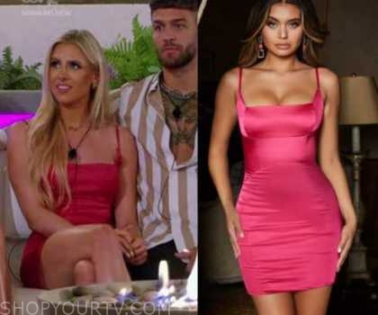 chloe love island pink dress