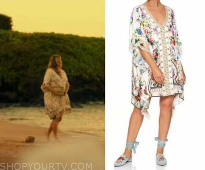 Tanya's monkey print caftan on The White Lotus