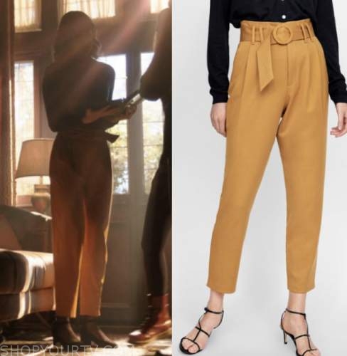 yellow paperbag pants