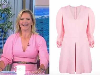 The View: September 2021 Sara Haines's Pink V-Neck Dress | Shop Your TV