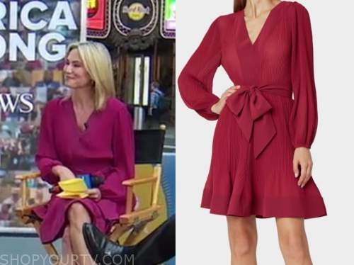 Good Morning America: September 2021 Amy Robach's Pink Pleated Dress ...