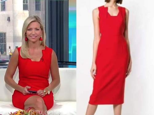 Fox and Friends: September 2021 Ainsley Earhardt's Red Sheath Dress ...