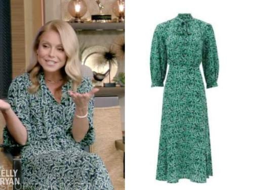 Live with Kelly and Ryan: September 2021 Kelly Ripa's Green Printed Tie ...