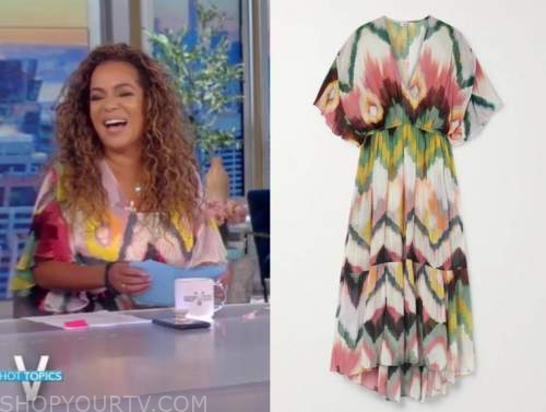 The View: September 2021 Sunny Hostin's Multicolor Ikat Midi Dress ...