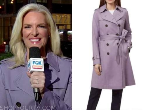 Fox and Friends: September 2021 Janice Dean's Purple Trench Coat | Shop ...