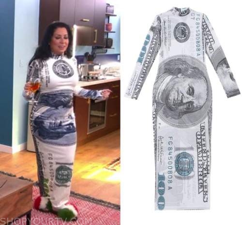 The Circle: Season 3 Episode 3 Chanel's Hundred Dollar Bill Maxi Dress |  Fashion, Clothes, Outfits and Wardrobe on | Shop Your TV