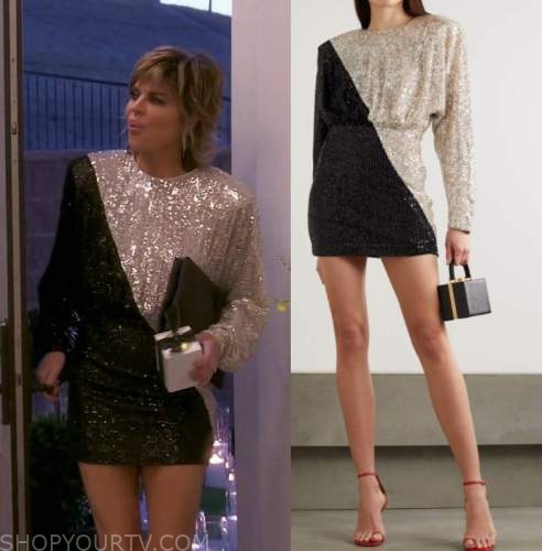 Real Housewives Of Beverly Hills Season 11 Episode 16 Lisa S Black Silver Sequin Mini Dress Shop Your Tv