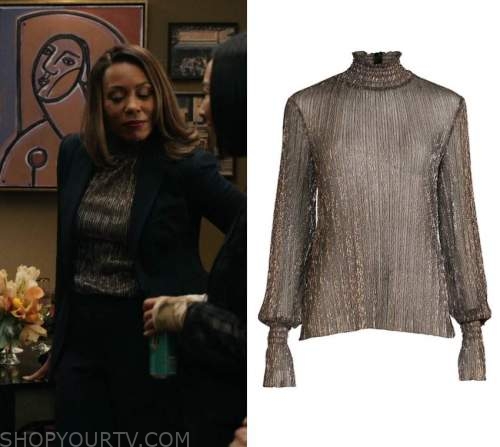 The Morning Show: Season 2 Episode 2 Mia's Metallic Blouse | Shop Your TV