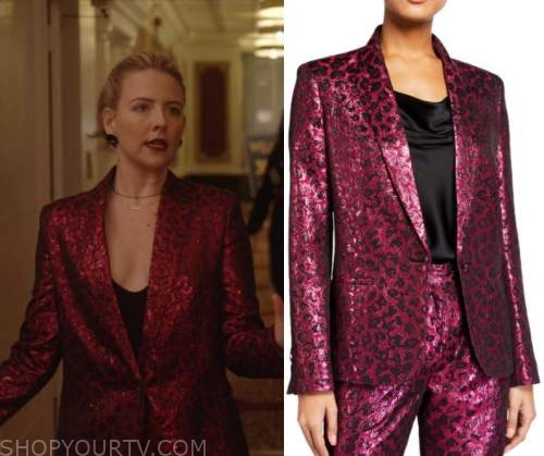 The Other Two: Season 2 Episode 6 Brooke's Metallic Jacquard Blazer ...