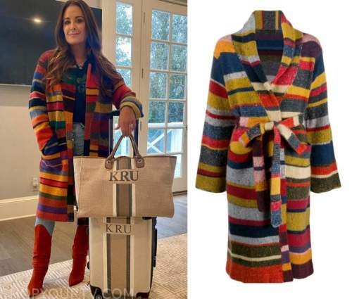 Kyle Richards' Grey Printed Cardigan Sweater