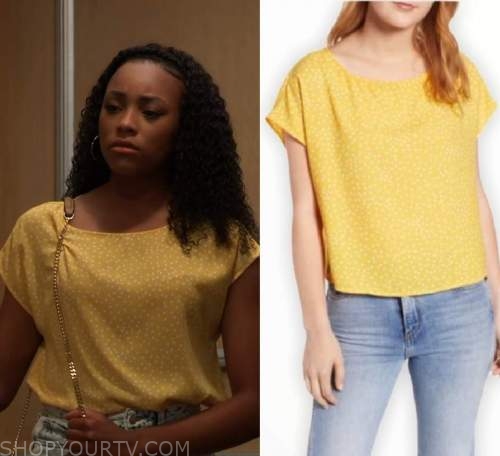 General Hospital: September 2021 Trina's Yellow & White Dot Blouse ...