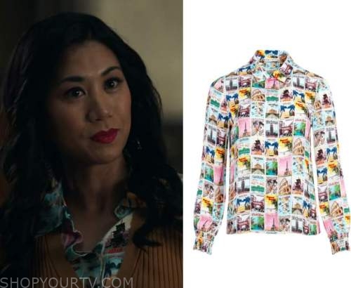 The Equalizer: Season 2 Episode 1 Melody's Printed Shirt | Fashion ...